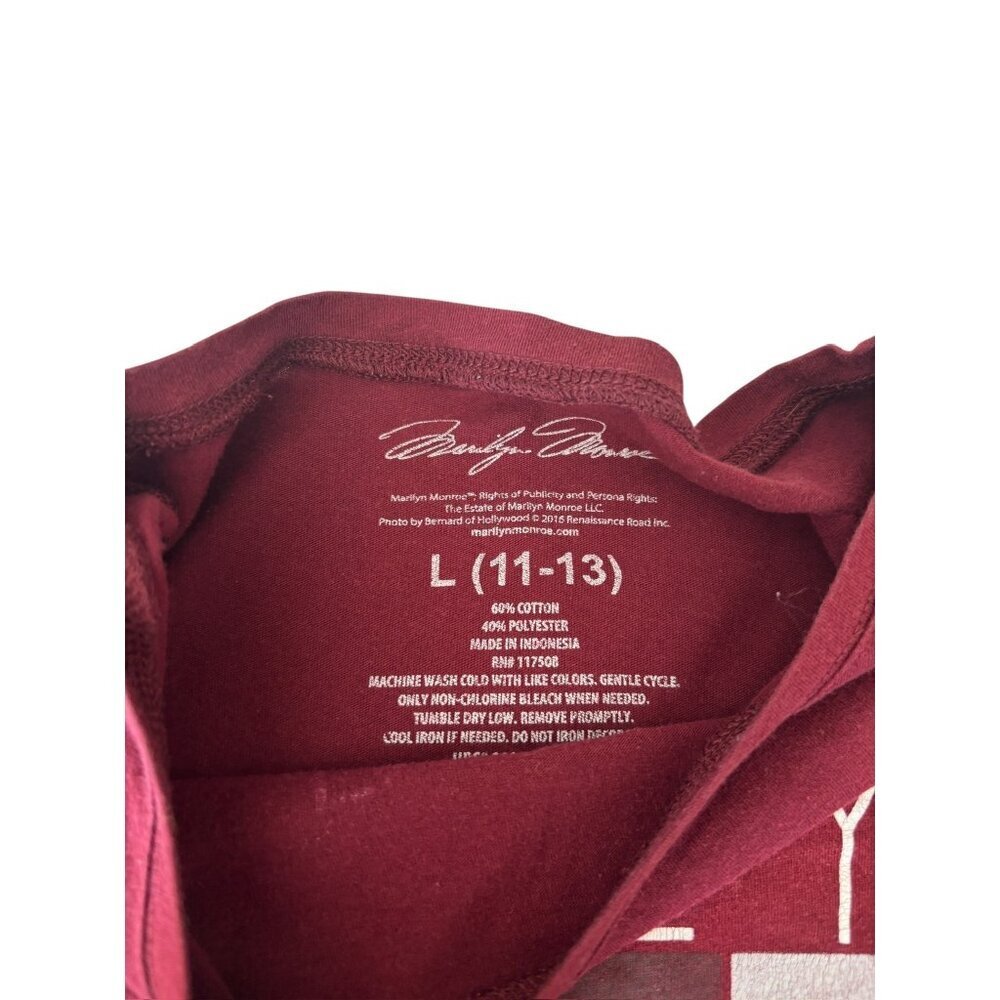 Women's Burgundy Marilyn Monroe Graphic T-shirt - Picture 5 of 7